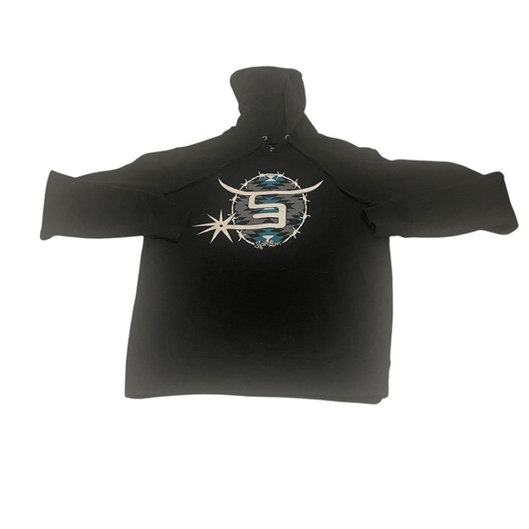 District Hoodie Women Medium Black Lightweight Pullover Activewear Solid Logo - Picture 1 of 6